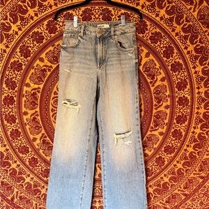 Garage Light Blue Distressed Flare Jeans